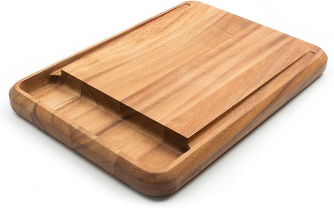 Ironwood Gourmet Acacia Wood Cutting Board With Juice Channel, Big Catch Board, 10" x 15"