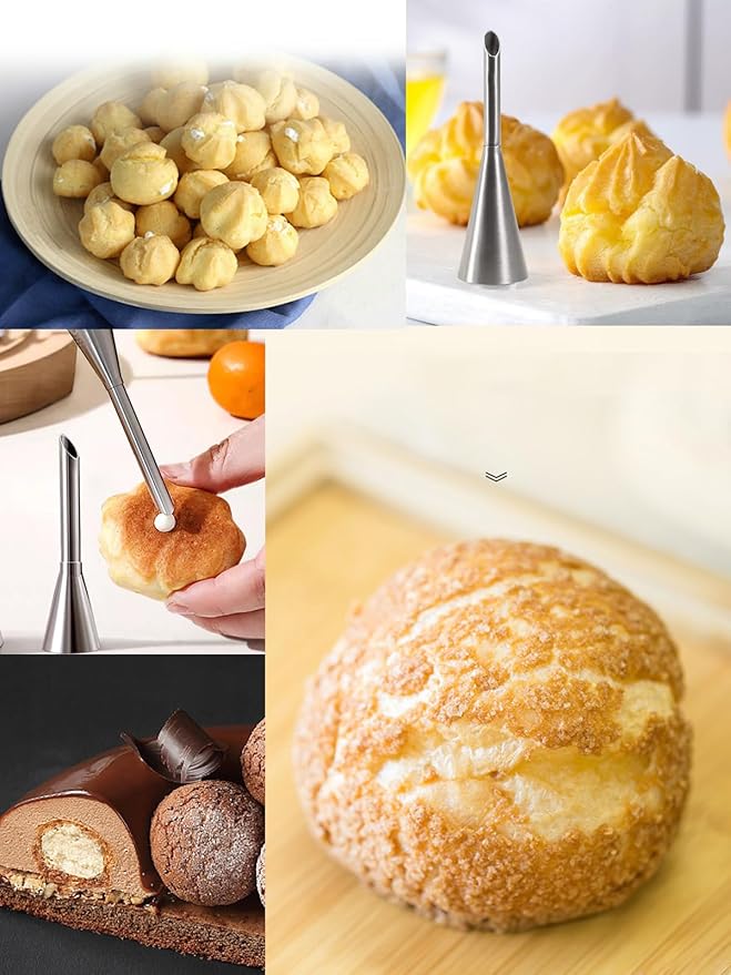 Puff Cream Filling Piping Tip 3 Pcs,Cupcake Filler Tool with 20 Disposable Pastry Bags for Filling Donuts,Cupcakes & Eclairs