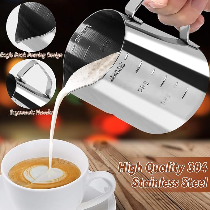 22 PCS Coffee Espresso Tamper Set, 51mm Espresso Accessories with Espresso Tamper, WDT Tool, Coffee Stirrer, Frothing Pitcher, Latte Art Pen, Tamper Mat, Coffee Stencils for Espresso Machine