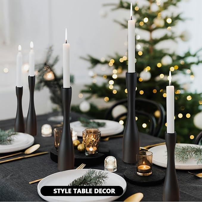 Candle Holder Black Candlestick Holders 3,Tall Taper Candle Holders Set of 3 for Candlesticks(12"/10"/7.5" H),Modern Farmhouse Candle Stick Candle Holder for Decor