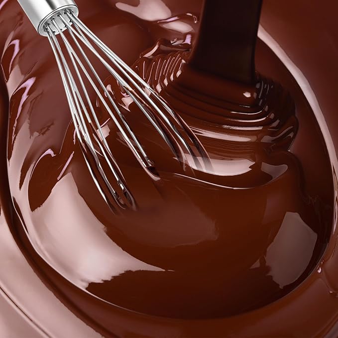 Ptwola Stainless Steel Whisk Professional Whisk for Kitchen Cooking Ergonomic Handle Dishwasher Safe Perfect for Blending, Whisking, Baking, Beating (8 inches Silver)