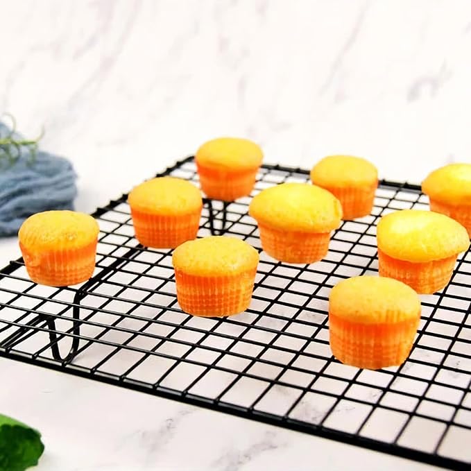2pcs Stainless Steel Cake and Cookie Cooling Rack Set, Nonstick Baking Grid Tray for Muffins and Bread, Sturdy Oven-safe Cooling Rack for Kitchen Baking Tools