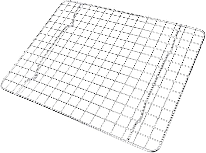 Yunseity Stainless Steel Cooling Rack, Grid Wire Oven Safe Cookie Drying Rack for Baking, Heavy Duty Cooking Ideal for Roasting Cooling (25x19.5x1.5cm / 9.84x7.68x0.59in)