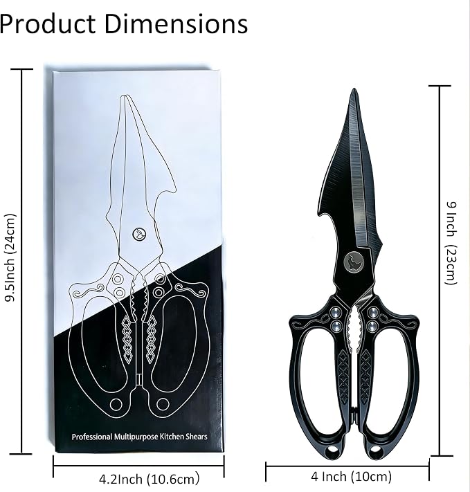Titanium Kitchen Shears Heavy Duty Stainless Steel Multipurpose Scissors for Chicken, Meat, Poultry & Seafood, Premium Sharp Kitchen Food Scissors