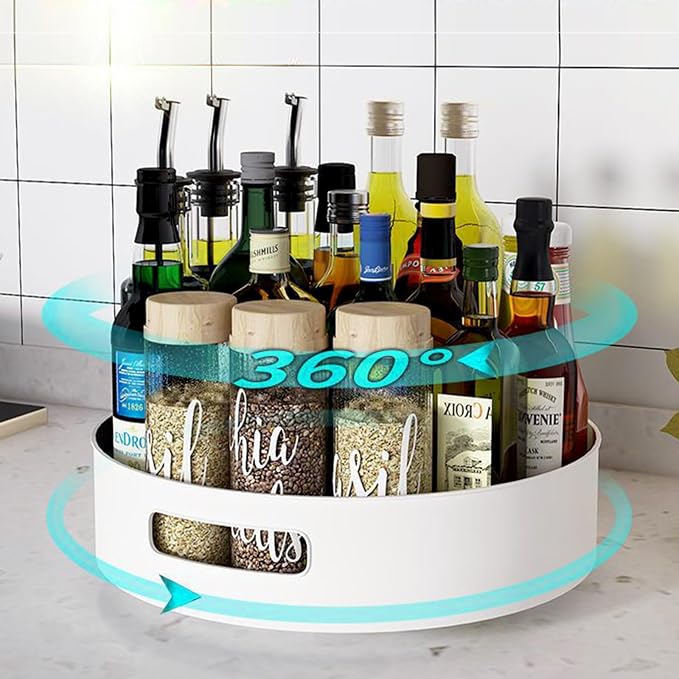 Lazy Susan Turntable 11.8 in 360 ° Rotates Multipurpose Round Turntable for Cabinet, Pantry, Kitchen, Countertop, Fridge, Bathroom Organizer (Large)