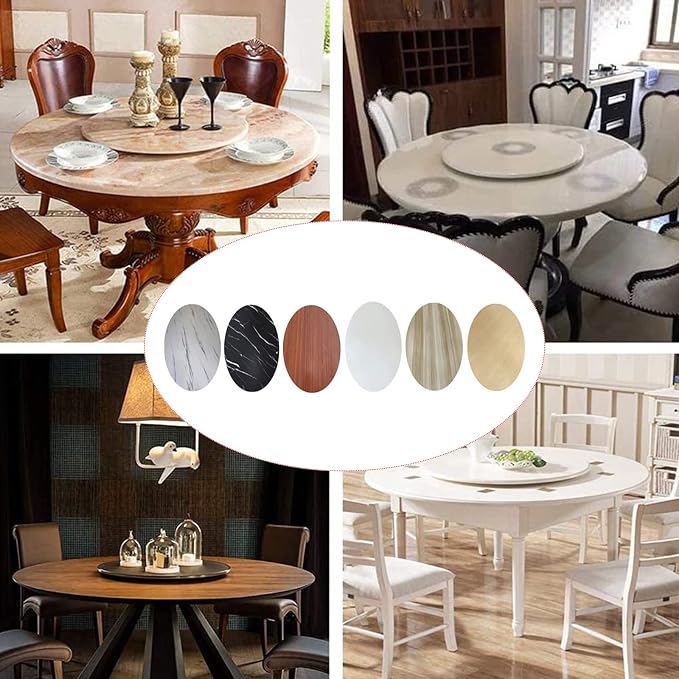 Large Round Turntable Lazy Susan Wooden Turntable Serving Plate - For Kitchen Dinner Table Tabletop Serving Tray, Ø20in 28in 35in 39in, 360° Rotating Turntable For Round Table (Color : White-A, Size
