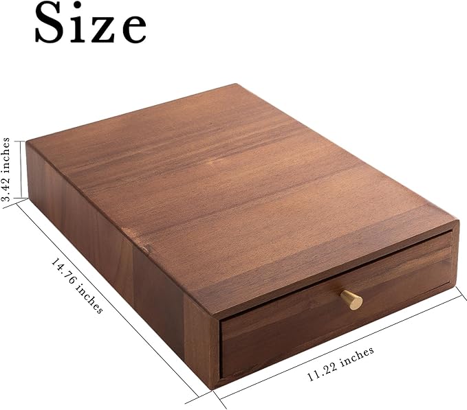 Acacia Wood Coffee Pod Drawer Compatible with Nespresso Vertuo, Pods Holder, Pod Organizer Tray, Storage, Stand, Container, Capsule Holder for Coffee Bar Countertop, 40 Big or 60 Small Pods Capacity