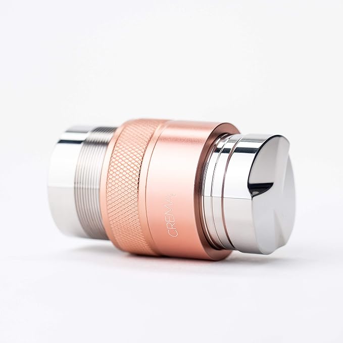 CREMA Coffee Products 39.25mm Hand Tamper & Coffee Distributor for Flair | Compatible w/Classic, Signature, & Neo | Double-Sided, Adjustable Depth Tool | 304 Stainless Steel | Rose Gold