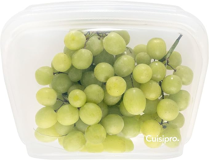 Cuisipro Reusable Stand-up Silicone Bag, 44oz, 8.5 x 6.1inch, Clear