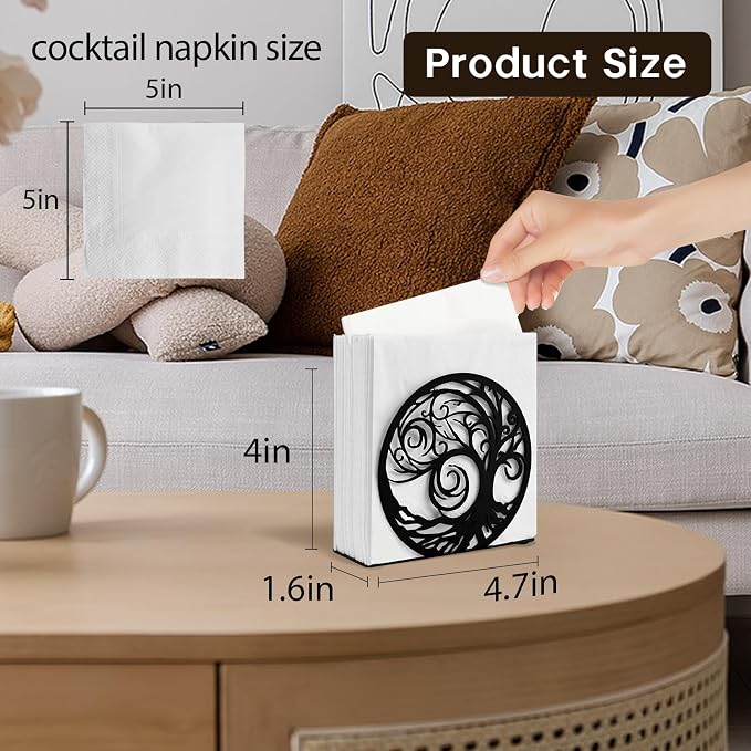 Napkin Holder for Table Metal Standing Napkin Holders for 5-inch Paper Napkins, Mail Bills Elegant Napkin Dispenser for Dining Room, Kitchen