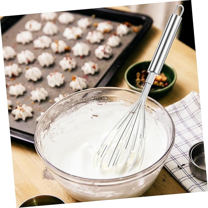 Stainless Steel Balloon Whisk Hand Whisking Tool for Cooking Mixing and Beating Eggs Comfortable Grip Multi Functional Kitchen Utensil for Baking and Food Preparation