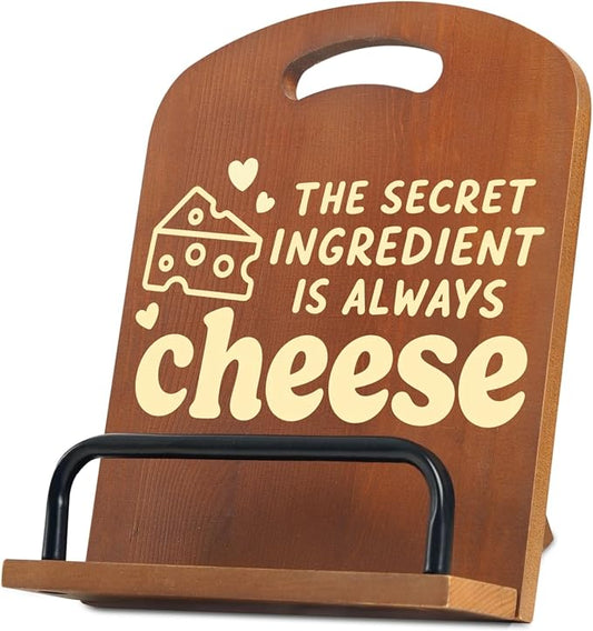 InnoBeta Cheese Gifts for Cheese Lovers, Cookbook Stand for Kitchen Counter, Perfect Gifts for Cheese Lovers on Birthday, Adjustable Tablet Recipe Book Holder, Unique Kitchen & Dining Decor