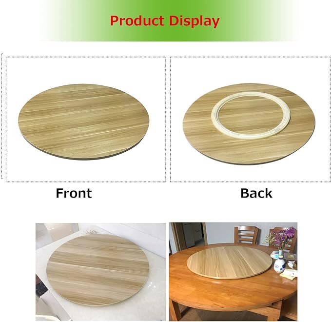 Round Turntable Wooden Rotating Tray For Kitchen Dining Table, Lazy Susan Turntable For Dining Table, 360° Rotating, Easy To Share Food, No Assembly Required, Ø50/60/70/80/90/100cm (Color : Walnut,