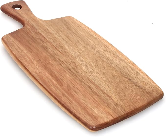 Acacia Wood Cutting Board with Handle Small Charcuterie Boards Wooden Chopping Board Decorative Mini Cutting Boards for Kitchen Meat Teak Bread Cheese Board Platter Butcher Block Food Serving Tray