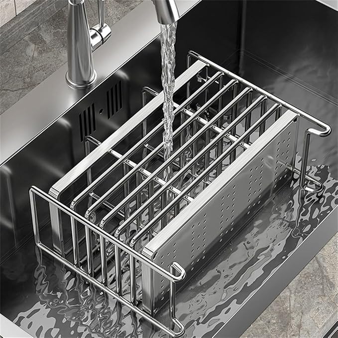 Stainless Steel Wall Mounted Utensil Holder and Countertop Drying Rack with Drain Tray for Kitchen Forks Spoons Chopsticks Silver 3 Compartments(3 Compartments)