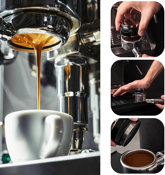 51mm Coffee Tamper and Distributor, Dual Head Coffee Leveler Fits for 51mm Portafilter, Adjustable Depth Espresso Hand Tampers, Professional Barista Espresso Distribution Tool