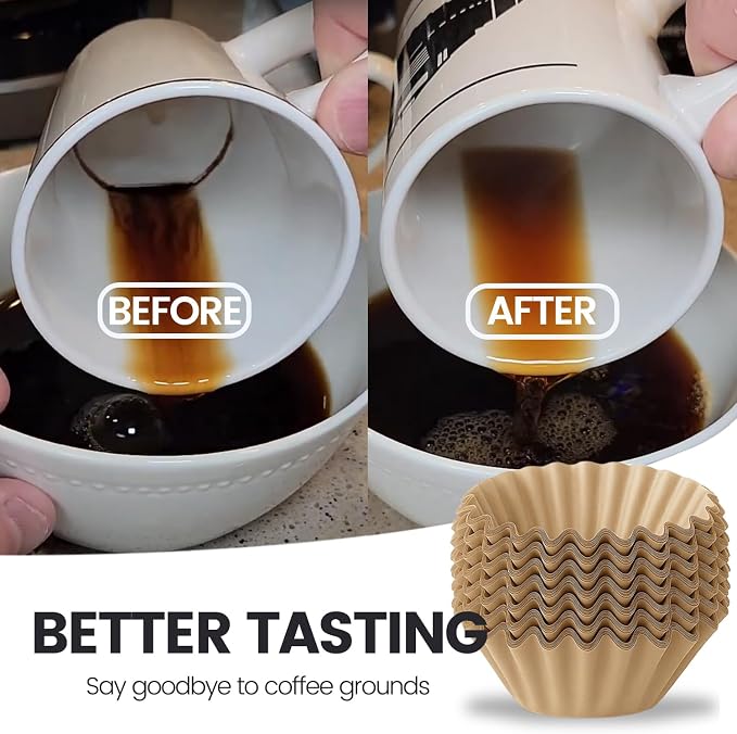 MIMORE Coffee Filters - 150 PCS Percolator Coffee Filters for Farberware 12 Cup, Presto 12 Cup, Coletti 12Cup, Elite Gourmet EC812, Disposable Coffee Filter Unbleached for Cuisinart PRC-12N