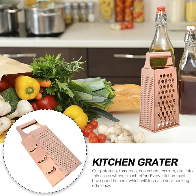 DOITOOL Vegetable Slicer 4-Sided Grater Kitchen Tool Professional Food Shredder with Safety Handle for Potatoes Carrots Cucumbers Easy Cooking 9.33X3.93X3.14In