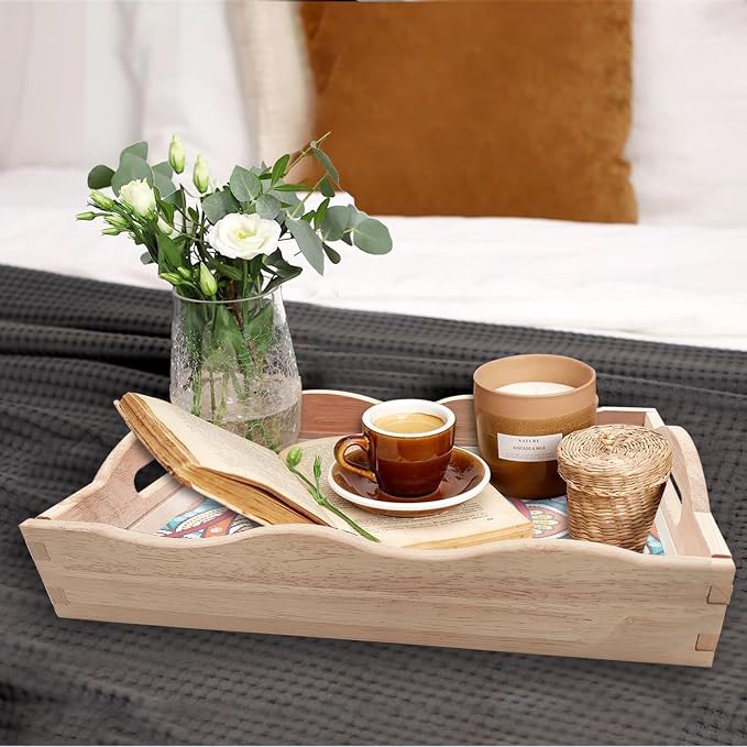Generic DIY Diamond Serving Tray Rectangular Upgrade Increase Breakfast Tray with Handles Handmade Diamond Art Painting Wooden Tray Dinner Plate for Coffee Living Room Home Organizer-Mandala03