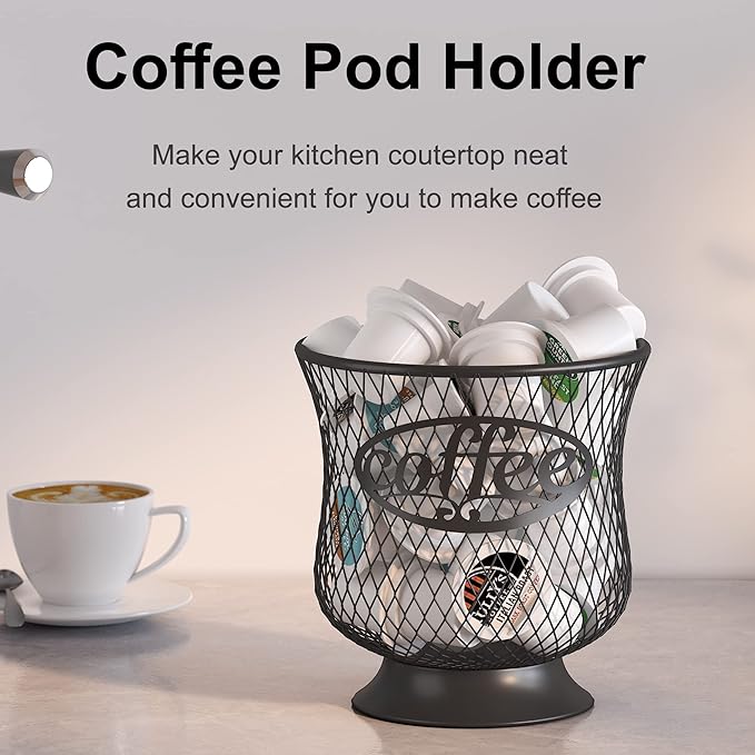 ITHSKUILL Coffee Pod Holder, Small K Cup Organizer, K Cup Storage for Keuring Espresso Capsule Coffee Creamer, Easy to Refill and Organize for Cafe Bar, Coffee Bar Decor