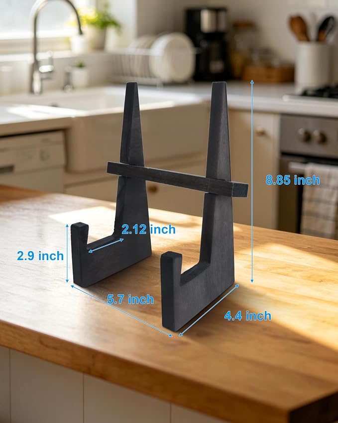 Cookbook Stand for Kitchen, Wooden Cookbook Holder, Rustic Cook Book Holder Stand with Natural Wooden Grains, Recipe Book Holder for Kitchen Counter Gift for Home Chefs Cook Lovers