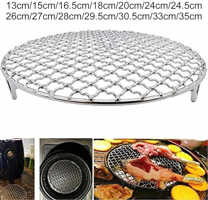 Round Cooking Rack 201 Stainless Steel Versatile Round Cooling Rack Wire Grill Sheet for Oven Baking Grilling Drying Steaming,Multiple Sizes 13cm-35cm(18cm)