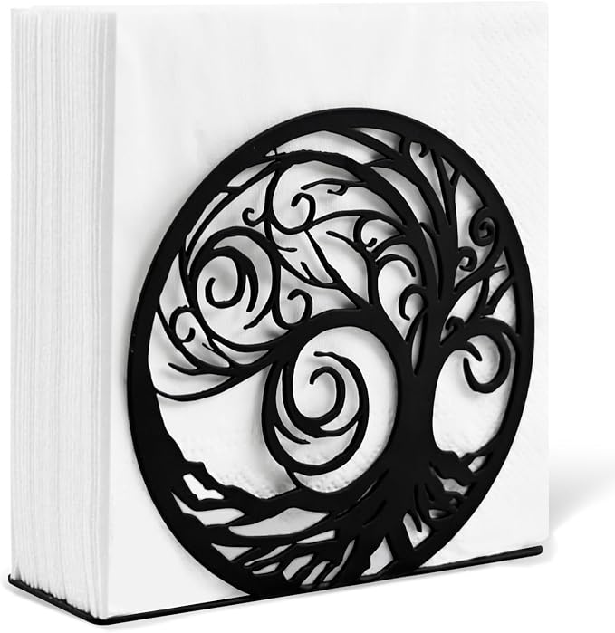 Napkin Holder for Table Metal Standing Napkin Holders for 5-inch Paper Napkins, Mail Bills Elegant Napkin Dispenser for Dining Room, Kitchen