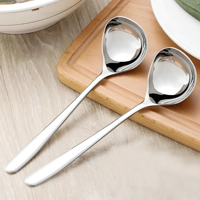 8 Pack Small Ladle Soup Ladle, 8 Inch SUS 304 Stainless Steel Sauce Ladle, Gravy Ladle for Serving Soup Sauces, Dishwasher Safe