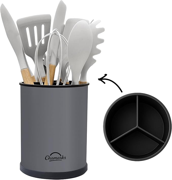 Kitchen Utensil Holder and Countertop Organizer. (Gray)