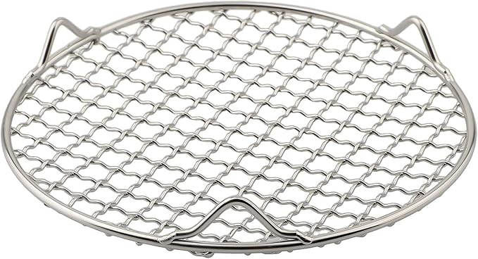 201 Stainless Steel Round Cooling Rack, 1.8mm Thick Wire Grid With 3 Legs For Baking Grilling Drying Pies Cakes Pizza Oven Use Silver(20cm)