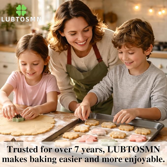 LUBTOSMN 8 Piece Cat Cookie Cutters Set, Silicone Rim Baking Set | Dishwasher-safe stainless steel cutters for cookies, fondant, sandwiches, cat parties and home baking treats.