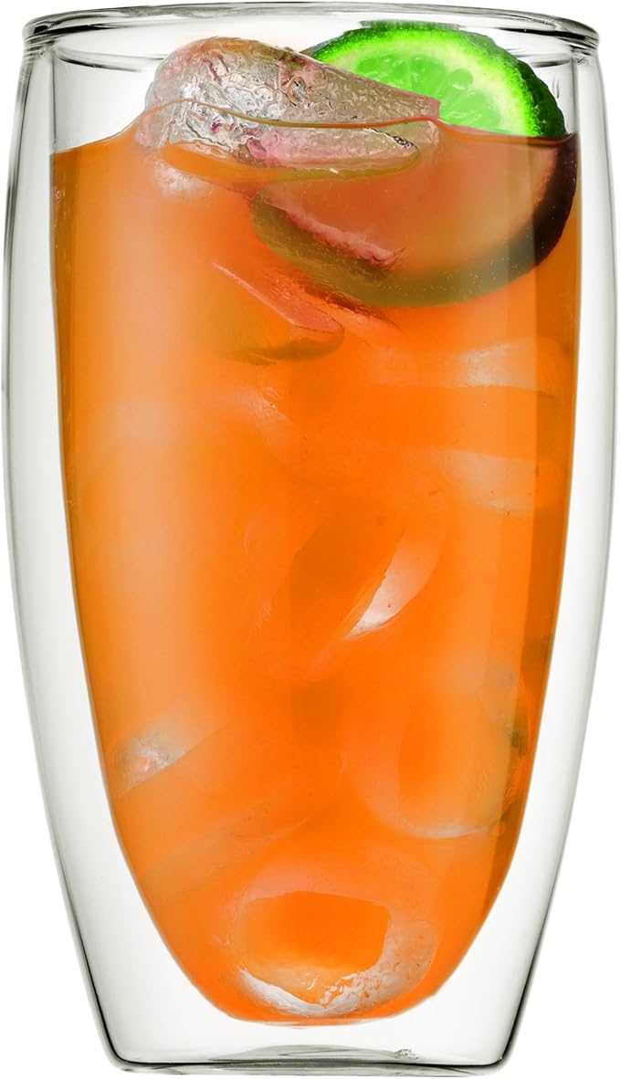 Bodum 15oz Pavina Double Wall High-Heat Borosilicate Glass, Set of 2, Clear