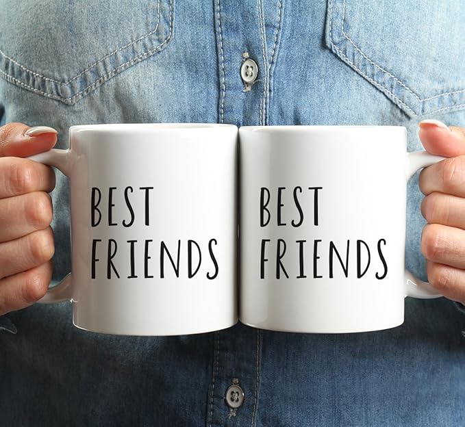 Andaz Press Funny Couples 11 oz Ceramic Coffee Mugs, Best Friends, His and Hers Mugs Set of 2, Valentines Day Coffee Mug for Him and Her, Mr and Mrs Mugs, Couple Mugs for Husband and Wife