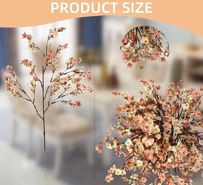 10 Pcs Baby's Breath Artificial Flowers, Silk Flowers Gypsophila, Faux Flowers Artificial for Fall Decoration, Floral Arrangement, Wedding Bouquets, Home Table Centerpieces (10, Pale Coffee)