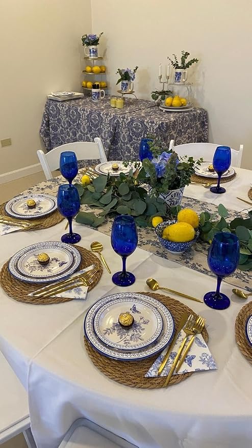 13 inch Round Woven Placemats Set of 6, Natural Hand-Woven Water Hyacinth Boho Rattan Placemats, Chargers for Dinner Plates, Farmhouse Weave Place Mats, Rustic Wicker Table Mats Decor for Home,Wedding