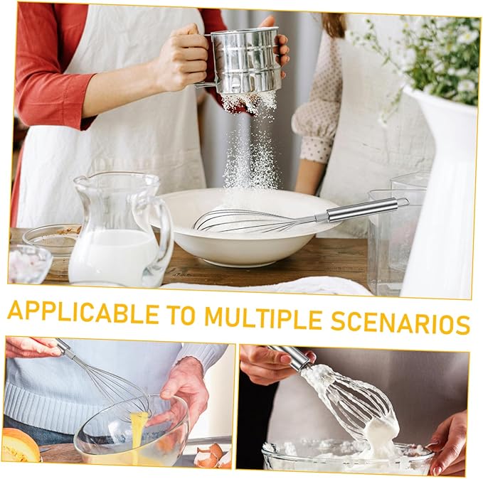 Stainless Steel Balloon Whisk Whisk for Mixing Beating Stirring Lightweight Comfortable Kitchen Utensil for Cooking Baking Easy to Clean Non Slip Design