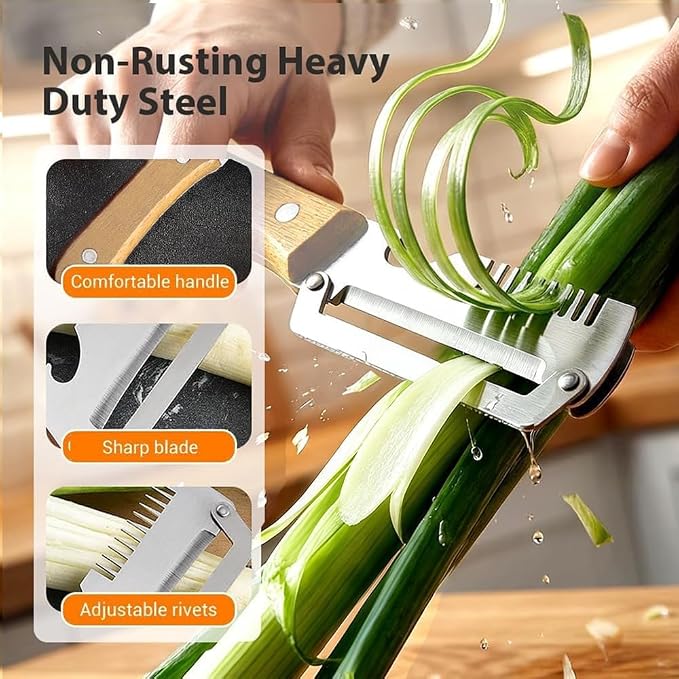 2-PACK Multifunctional Kitchen Vegetable Peeler – Stainless Steel Blade, Ergonomic Handle & Ideal for Fruits and Vegetables 3 In 1 Multi-Function Thickened Fruit Peeler Knife, Peel Julienne (2*Shred)