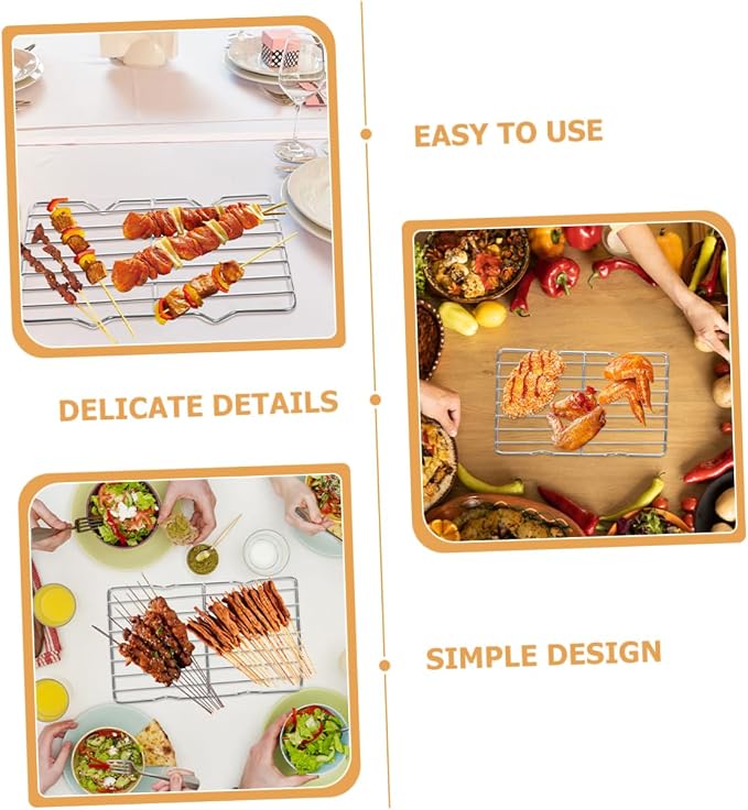 Stainless Steel Baking Cooling Rack Multi Functional Roasting Rack for Bbq Grilling Baking and Cooking for Steaks Vegetables and More