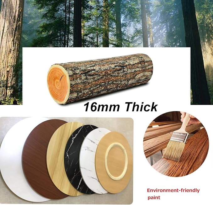 360° Rotating Turntable Round Lazy Susan For Dining Table - 6 Colors Wooden Serving Tray - Sturdy And Easy Cleaning, With Base, Smooth Rotational, Kitchen Serving Plate (Color : Wood, Size : Ø90cm/3