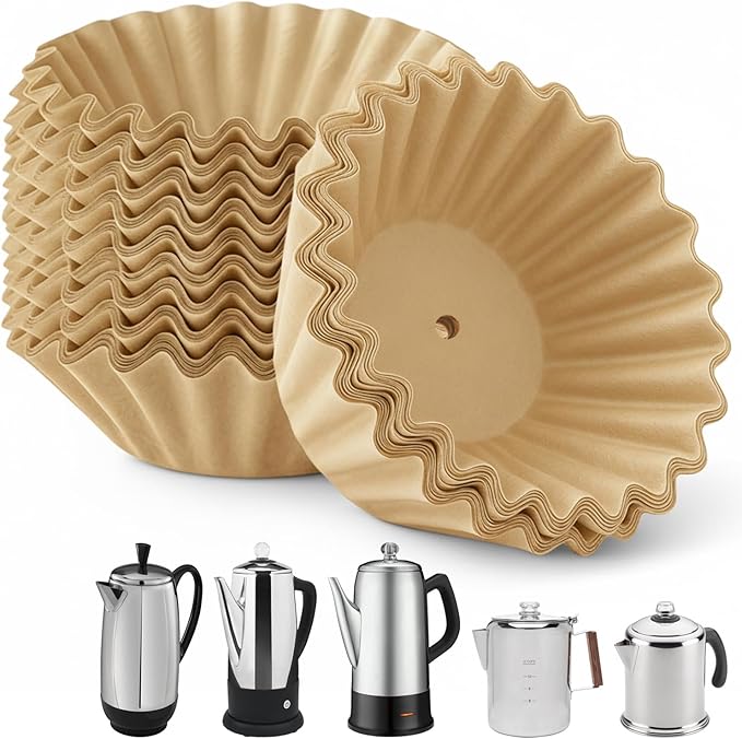 MIMORE Coffee Filters - 150 PCS Percolator Coffee Filters for Farberware 12 Cup, Presto 12 Cup, Coletti 12Cup, Elite Gourmet EC812, Disposable Coffee Filter Unbleached for Cuisinart PRC-12N
