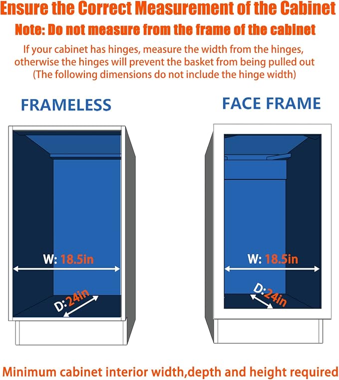 ROOMTEC Pull Out Cabinet Organizer, Cabinet Pull Out Shelves 17" W x 21" D, Heavy Duty Cabinet Drawers Slide Out Kitchen Cabinet Organizers Storage Shelf