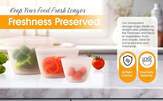 Reusable Silicone Food Storage Containers – 3-Pack (Large, Medium, Small) – Leakproof, BPA-Free, Food Grade, Microwave & Freezer Safe, Eco-Friendly Containers