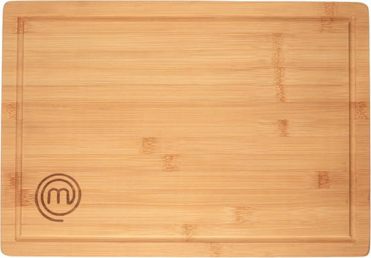MasterChef Bamboo Cutting Board for Kitchen, Butcher Block Countertop, Large Chopping Board Wood 18" x 12", Natural, Organic & Food Safe Surface, Reversible Wooden Cutting Board with Juice Groove