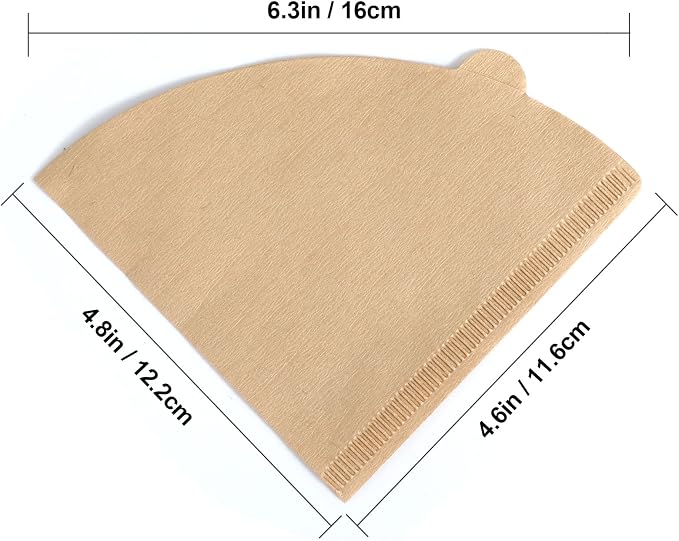 Coffee Filter, Cone Coffee Filters, Size 02 Coffee Filters for Pour Over Drippers, Total of 200 Sheets, 1-4 Cups, Natural Unbleached Brown