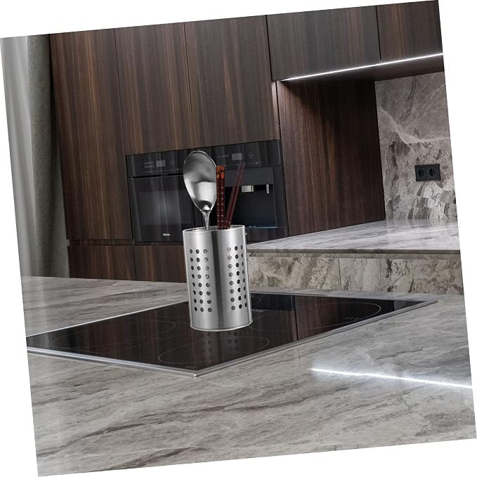 2Pcs Stainless Steel Utensil Draining Storage Container Modern Kitchen Organizer for Forks Knives and Chopsticks Compact Design Easy Drainage for Home