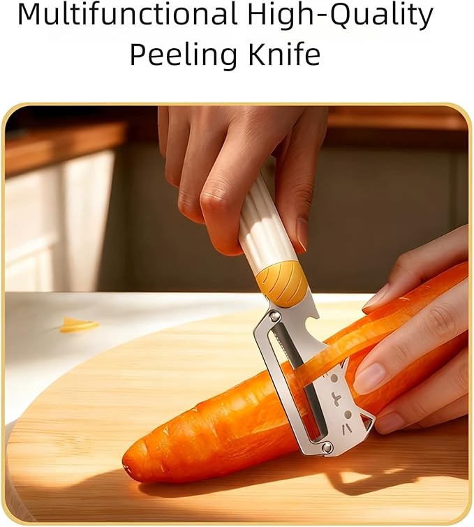Multifunctional Vegetable Peeler with Stainless Steel Blade and Bottle Opener - Ideal for Veggie Potato Carrot and Apple Peeling