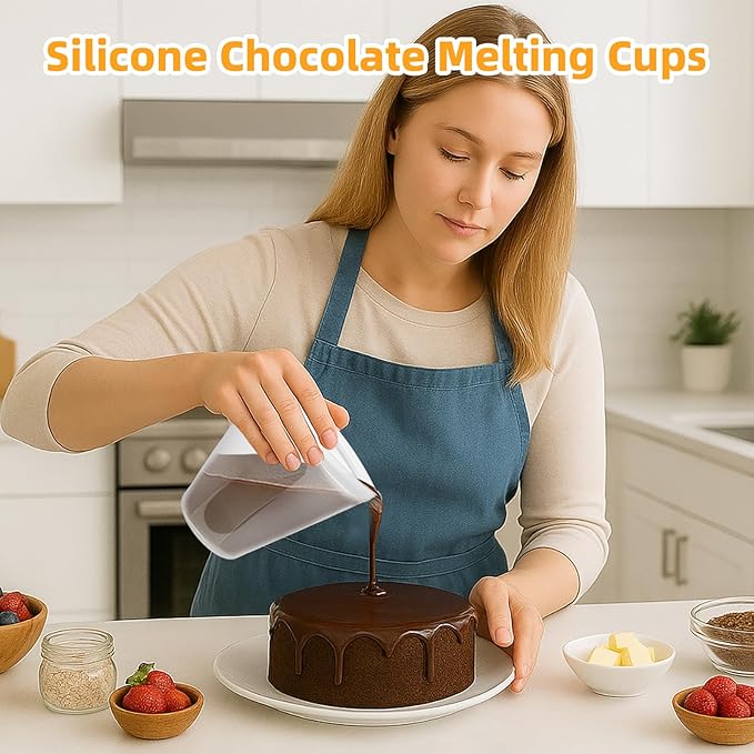 3PCS Chocolate Melting Cup Reusable Storage Silicone Bags Platinum cured silicone BPA-Free top gadgets for bakers