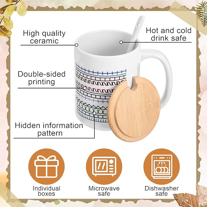 LemonRoad 2 Sets Valentines Day Gifts for Her Hidden Message Coffee Mug, Sarcastic Office Gifts for Work Coworkers Besties Women Men Friends Coffee Lover Birthday 15oz Tea Cup(White)