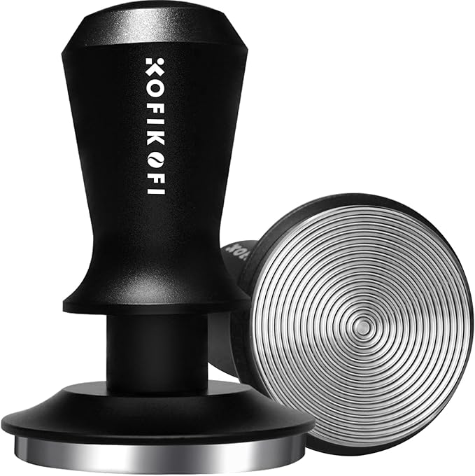 53.3mm Espresso Tamper, Coffee Tamper with Stainless Steel Ripple Base, Barista Espresso Coffee Tamper with 30lbs Spring Loaded and Aluminum Handle Fits for Breville Series 54mm Portafilter