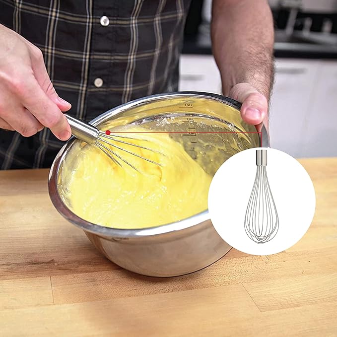 Küchenprofi Stainless Steel Handle for Eggs, Batter, and Dough, Metal Whisk for Kitchen Use, Silver, 10 Inches